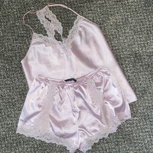 Light pink silk pajama set